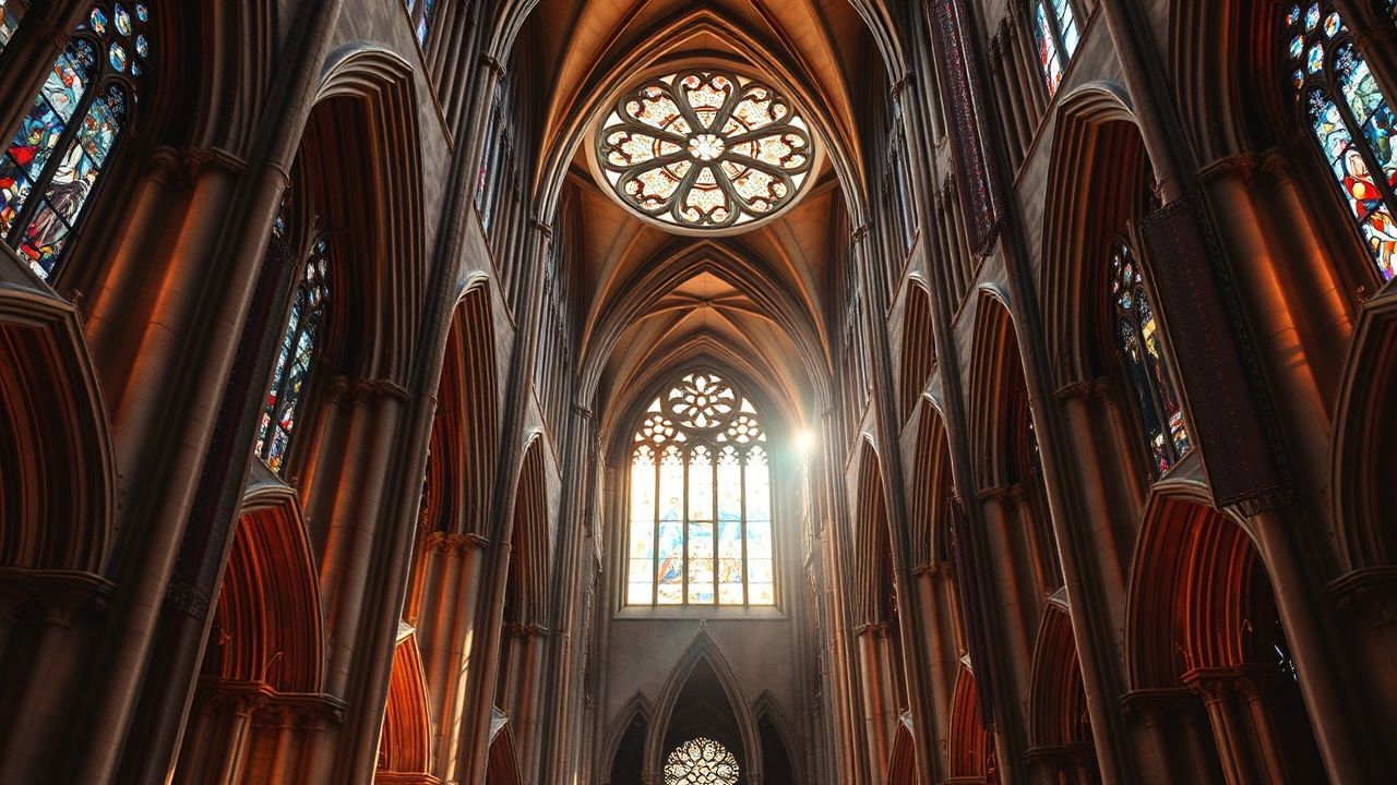 Magnificent Gothic Cathedral Buttresses Drama