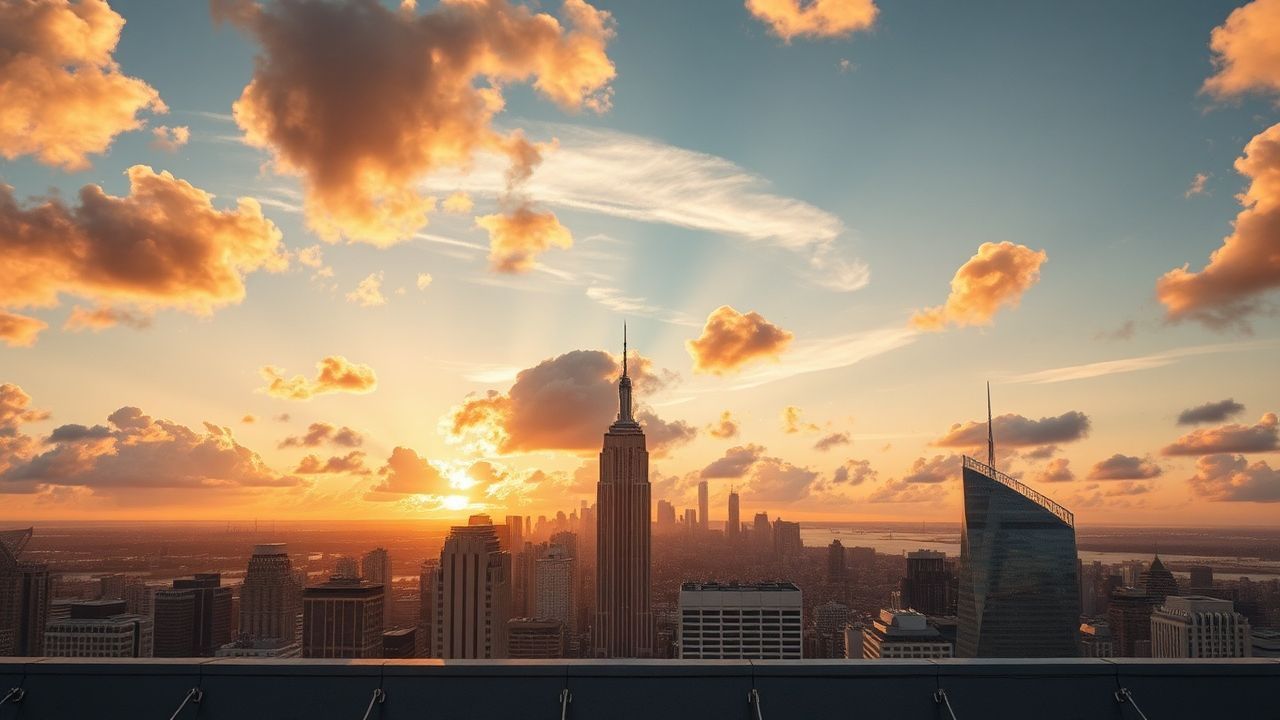 Electric Rooftop Skyline Clouds Panorama