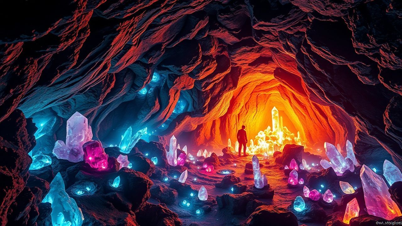 Arcane Cave Gems Formations Crystal