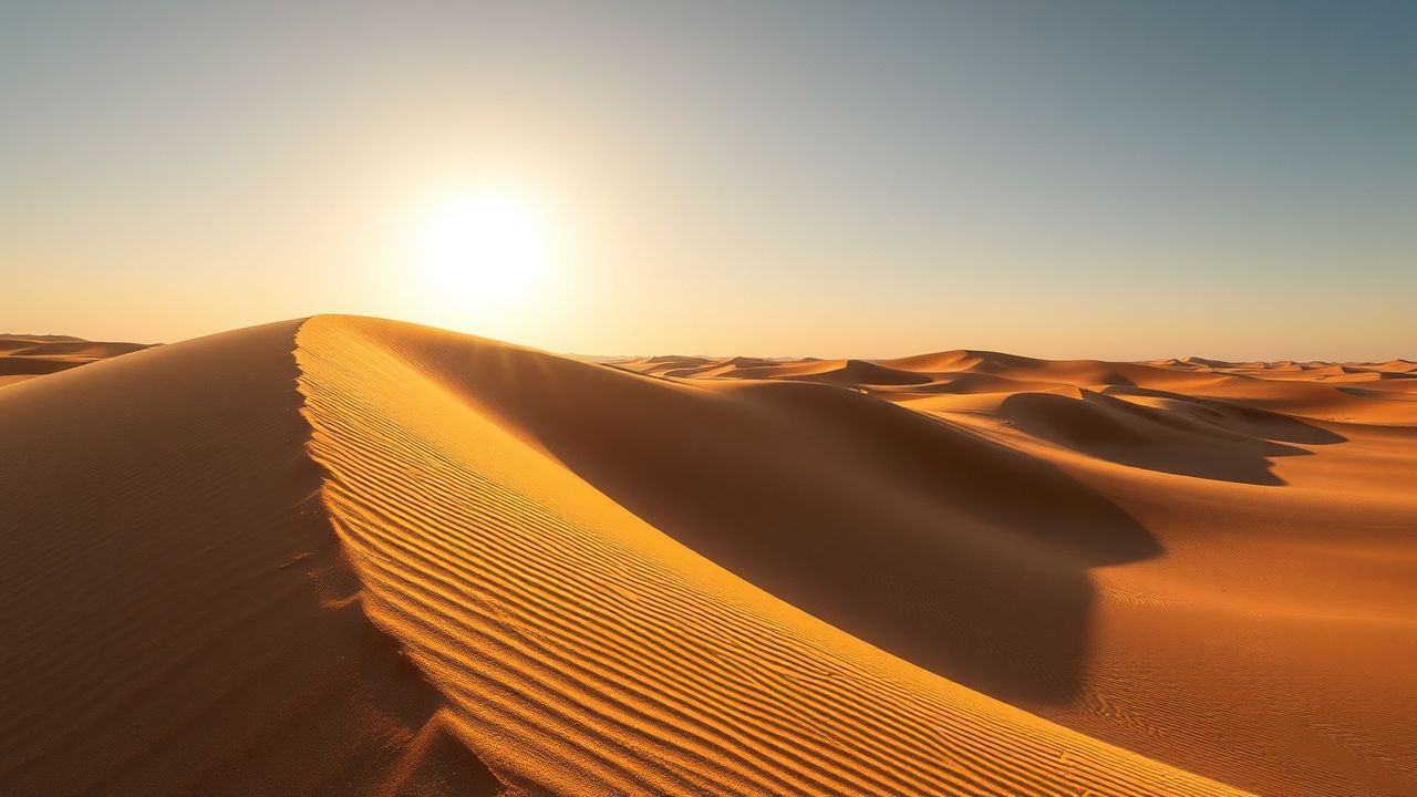 Quiet Sand Dune Curve in Golden Light