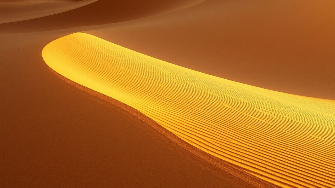 Tranquil Sand Dune Curve in Golden Light