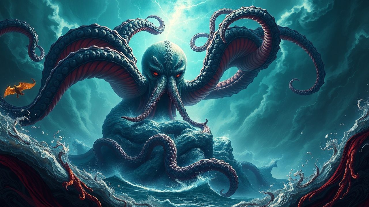Haunting Cthulhu Rising Tentacles Storm