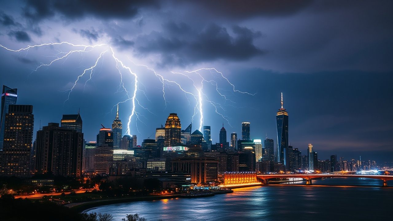 Lush Lightning Bolt City by Night