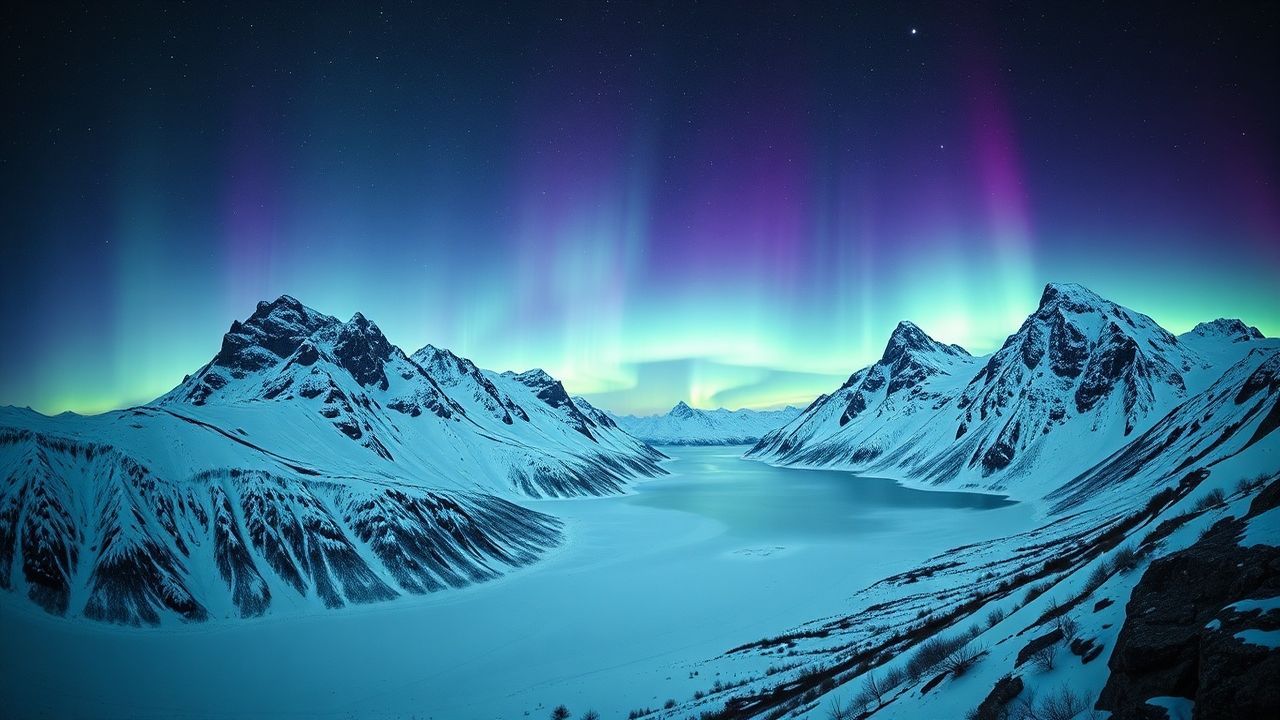 Stunning Arctic Northern Lights in Winter