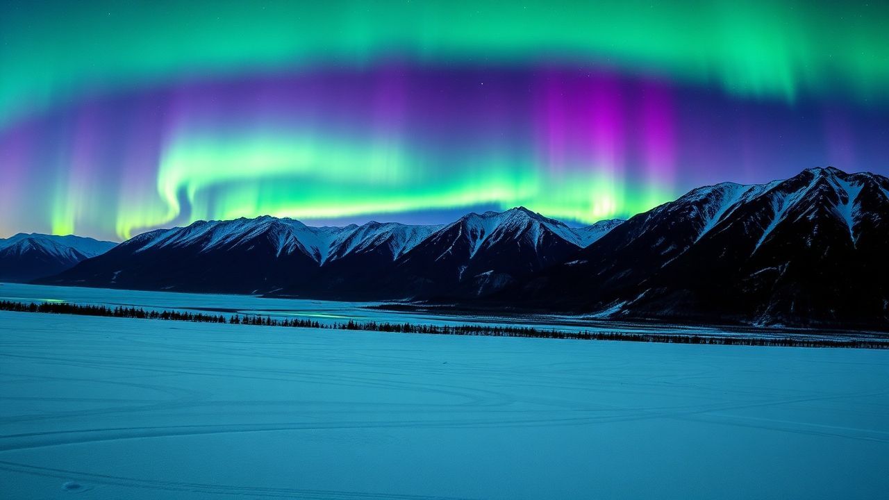 Lush Arctic Northern Lights in Winter