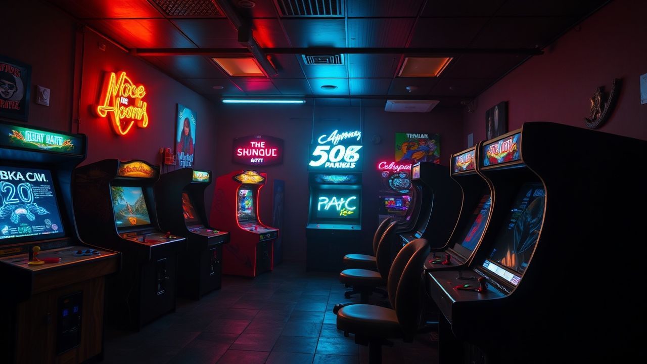 Glowing Arcade Cabinet Glow Neon Dreams