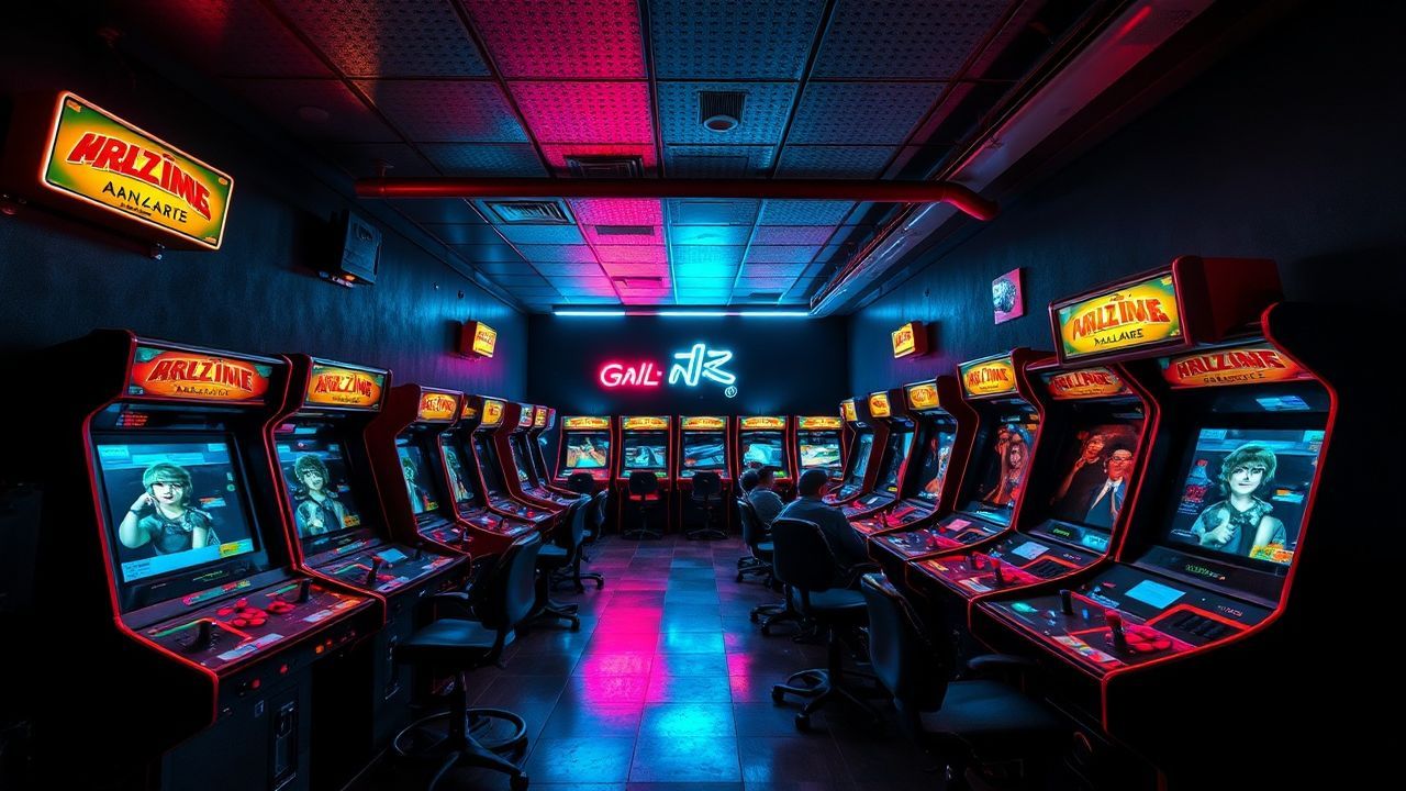 Nostalgic Arcade Cabinet Glow Neon Dreams