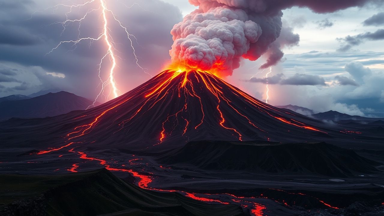 Breathtaking Volcanic Lightning Eruption