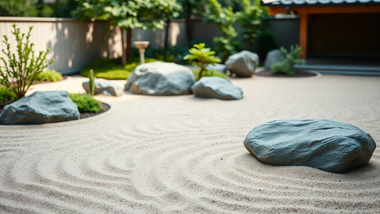 Elegant Zen Garden Raked Serenity
