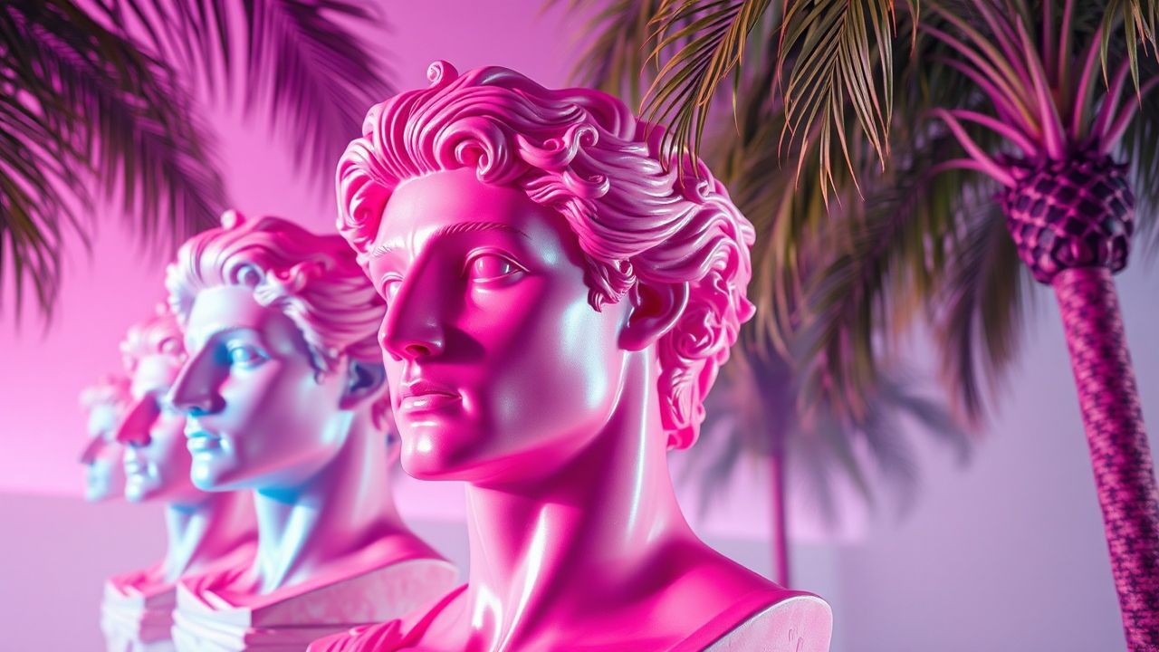 Retro Vaporwave Roman Busts