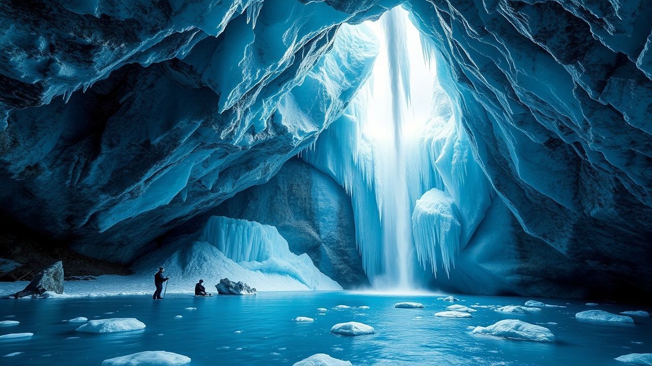Pristine Ice Cave Interior Crystal
