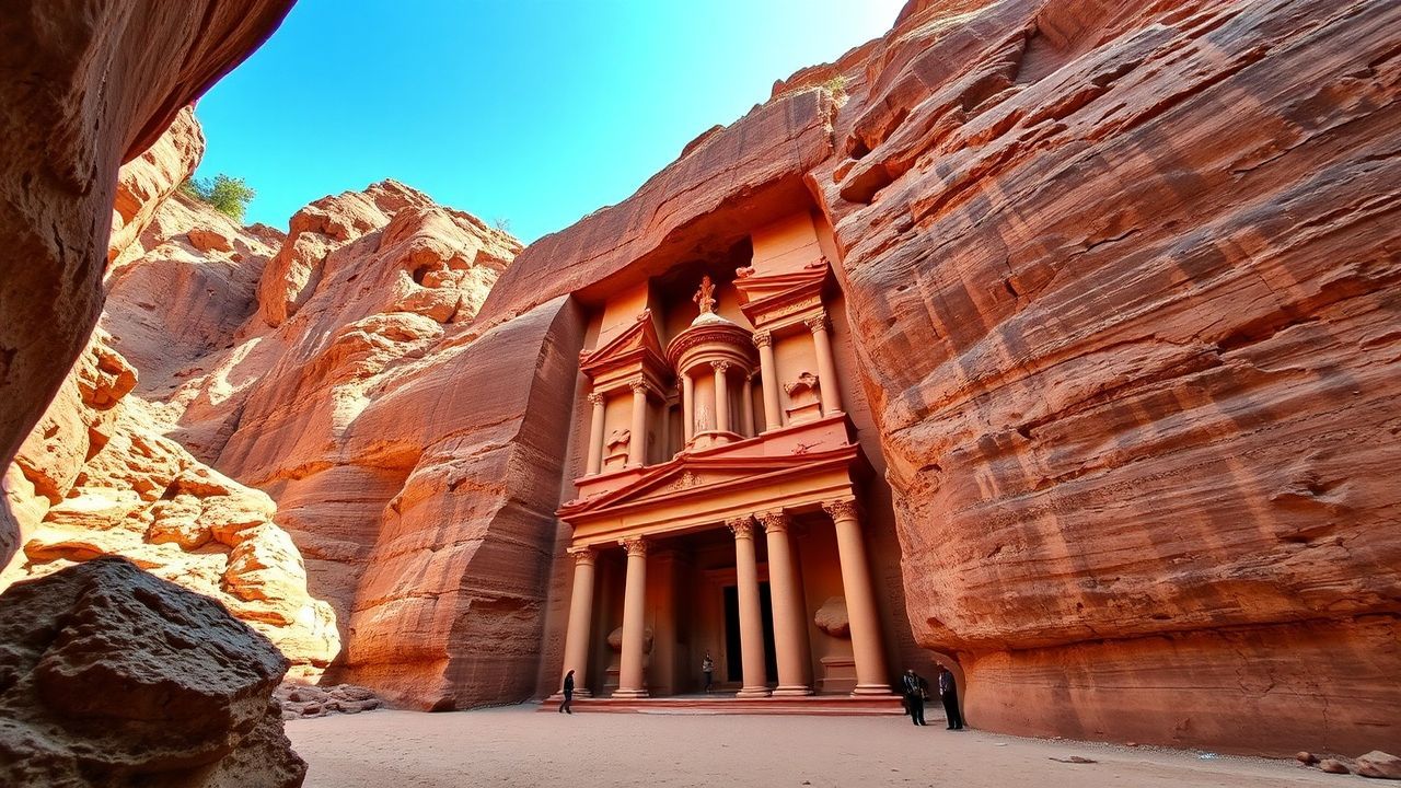 Majestic Petra Treasury Carved Ruins
