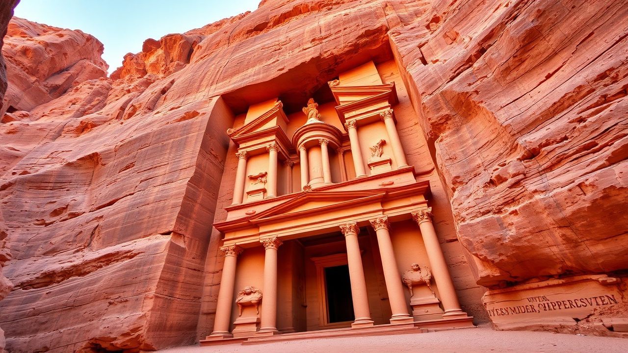 Monumental Petra Treasury Carved Ruins