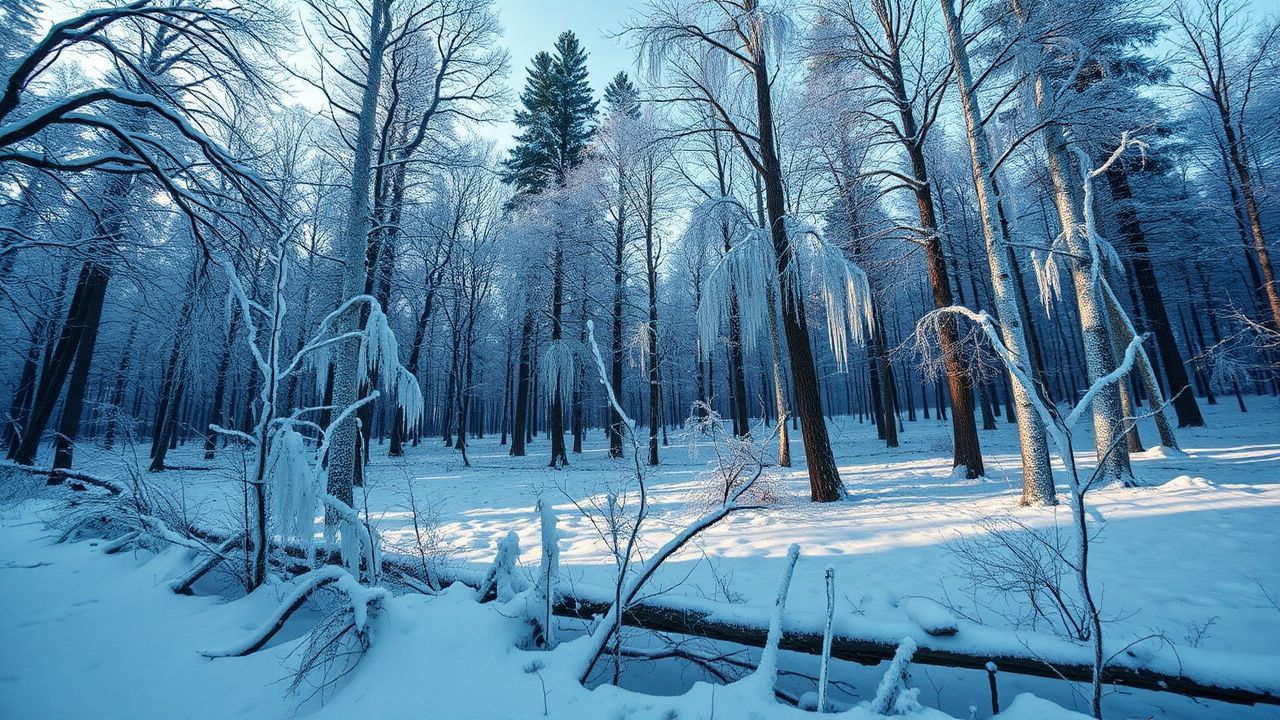 Stunning Forest Ice Covered Frozen