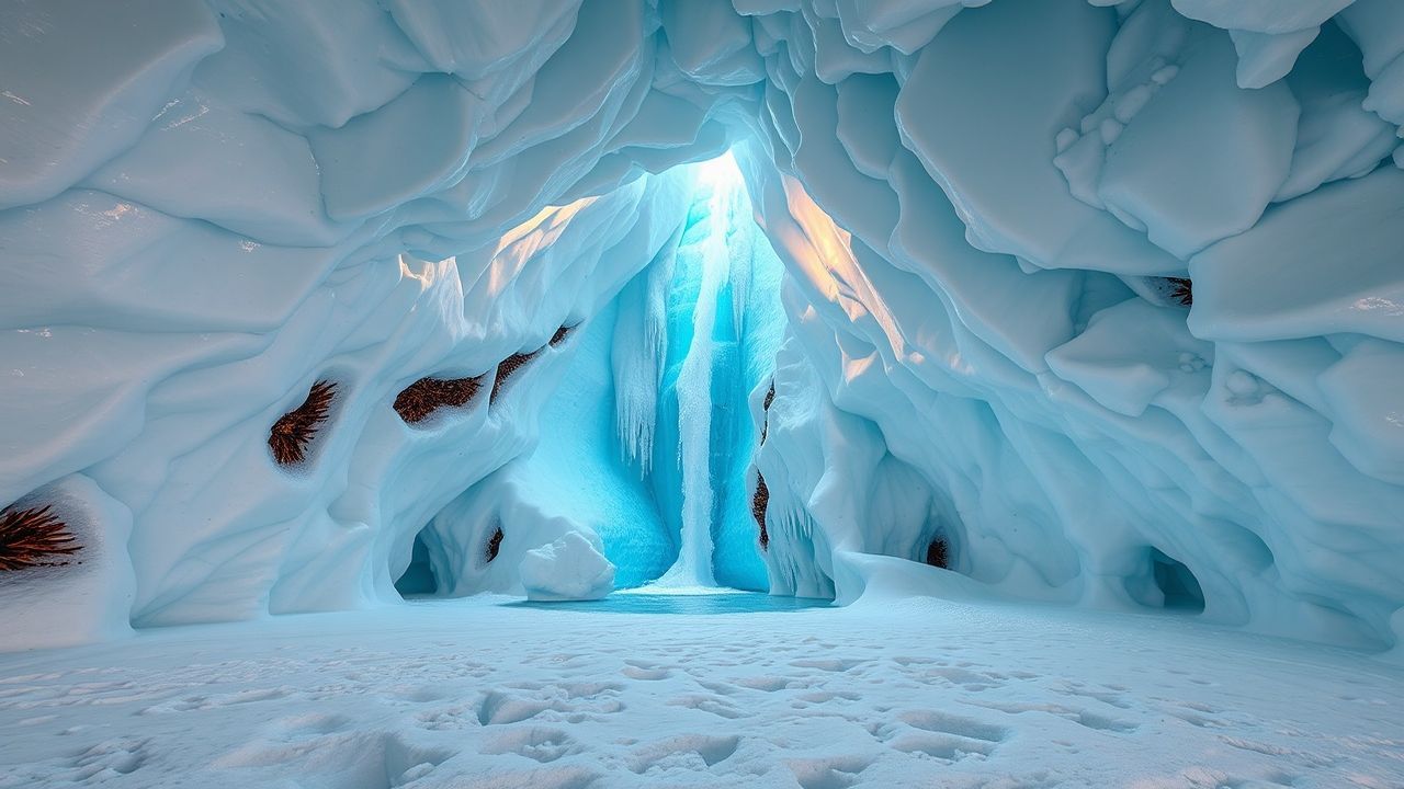 Stunning Ice Cave Interior Crystal