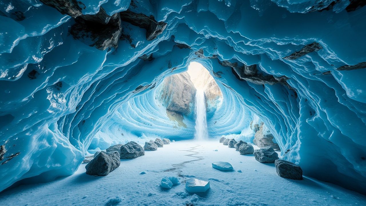 Enchanting Ice Cave Interior Crystal