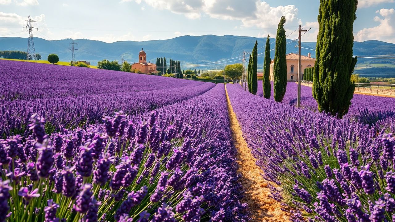 Vibrant Provence Lavender Farmhouse in Summer