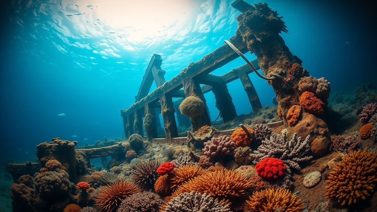 Luminous Shipwreck Coral Encrusted