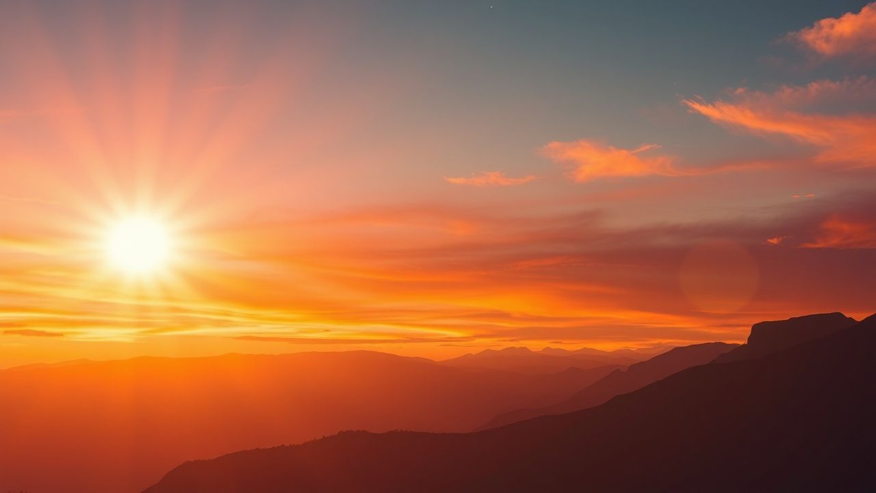 Ethereal Fire Sky Orange at Sunset