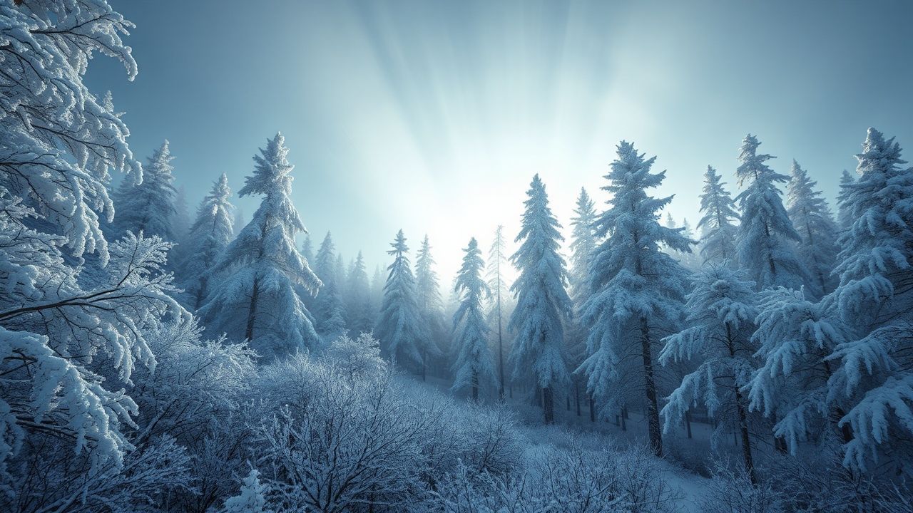 Golden Forest Ice Covered Frozen