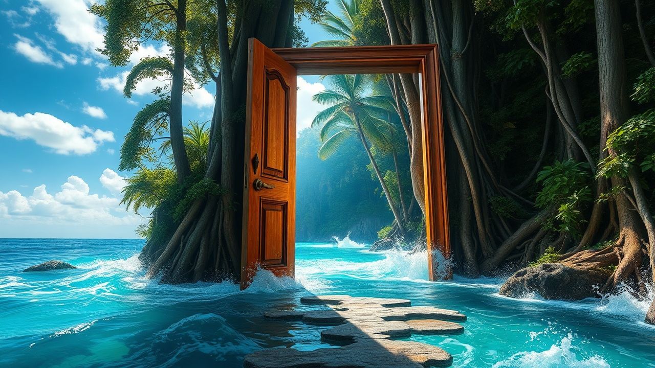 Otherworldly Door Ocean Opening