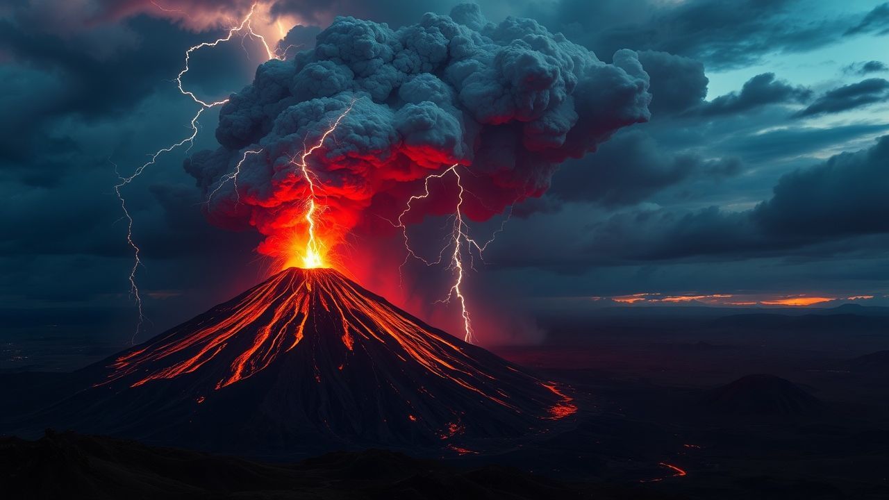 Breathtaking Volcanic Lightning Eruption