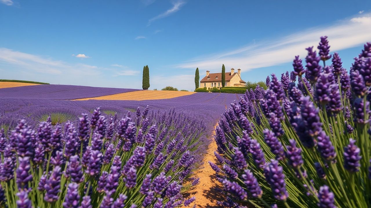 Golden Provence Lavender Farmhouse in Summer