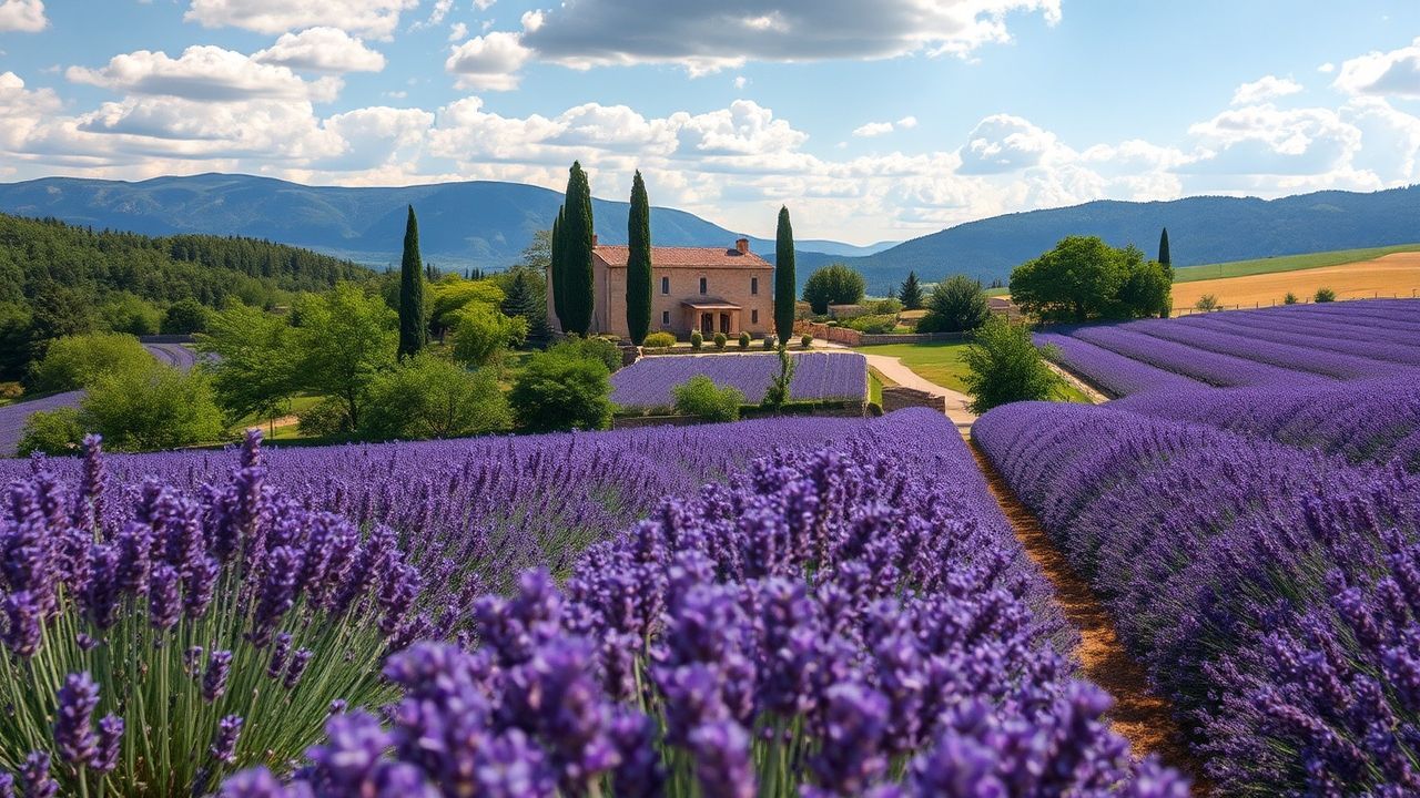 Coastal Provence Lavender Farmhouse in Summer