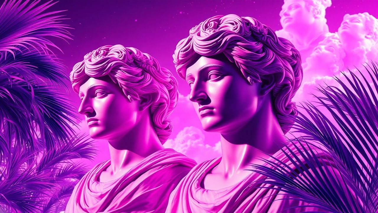 Nostalgic Vaporwave Roman Busts