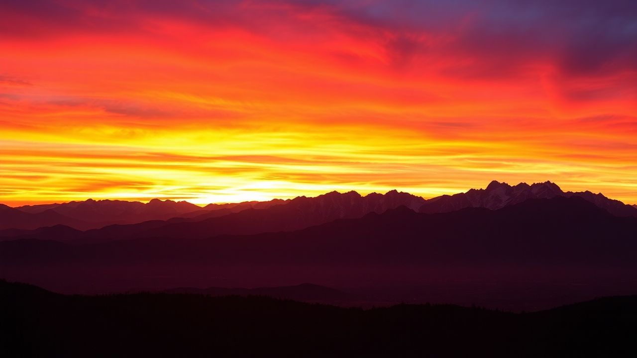 Wild Fire Sky Orange at Sunset