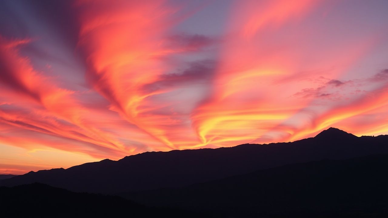 Stunning Fire Sky Orange at Sunset