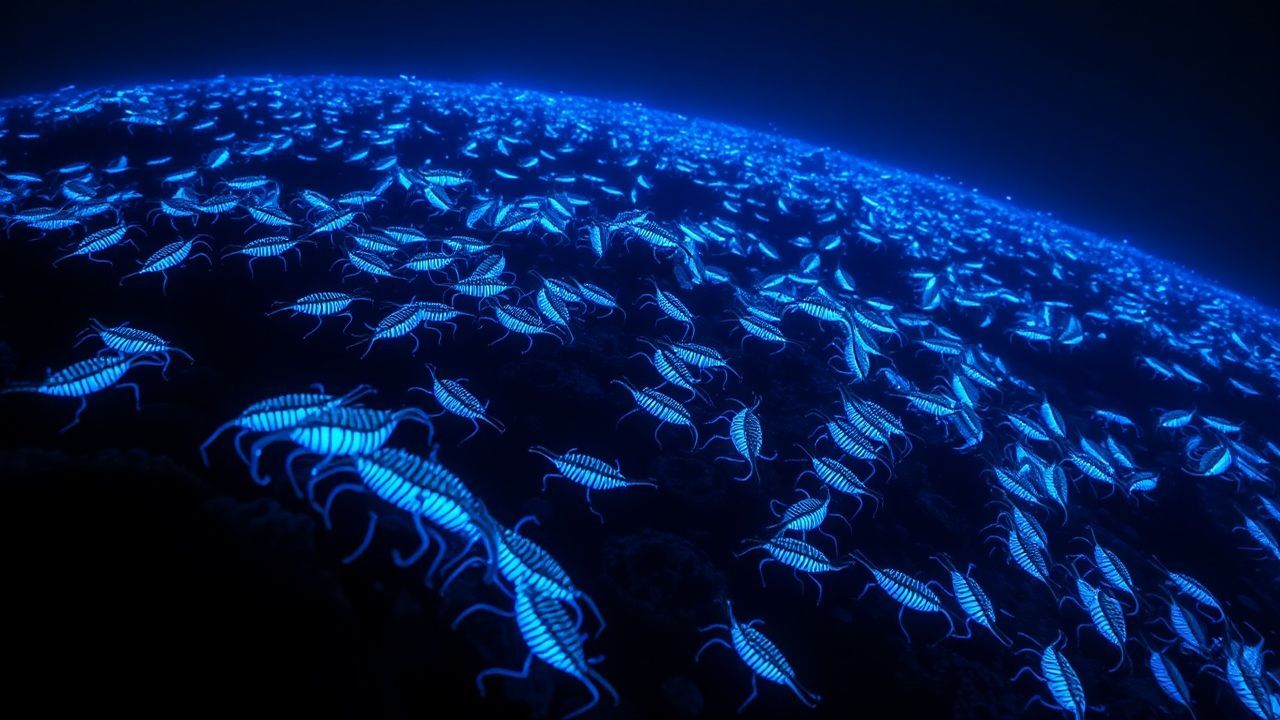Abyssal Bioluminescent Deep Creatures Glow