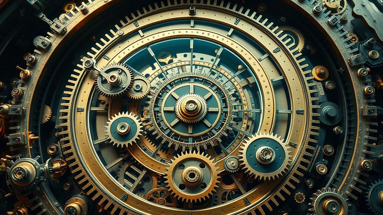 Steam-Powered Clockwork Mechanism Gears