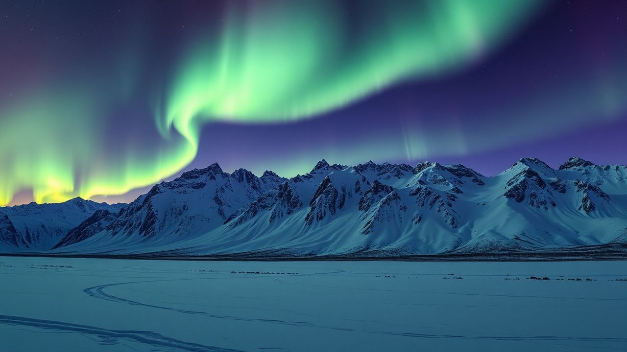 Serene Arctic Northern Lights in Winter