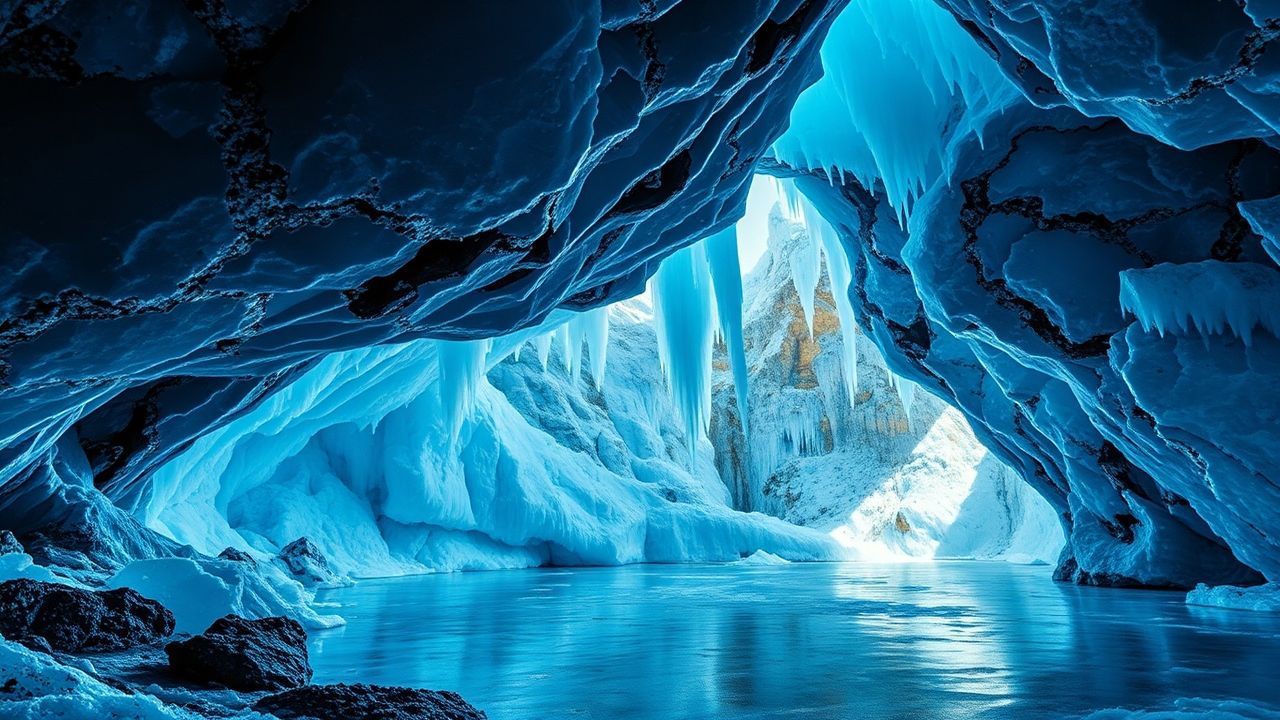 Glorious Ice Cave Interior Crystal