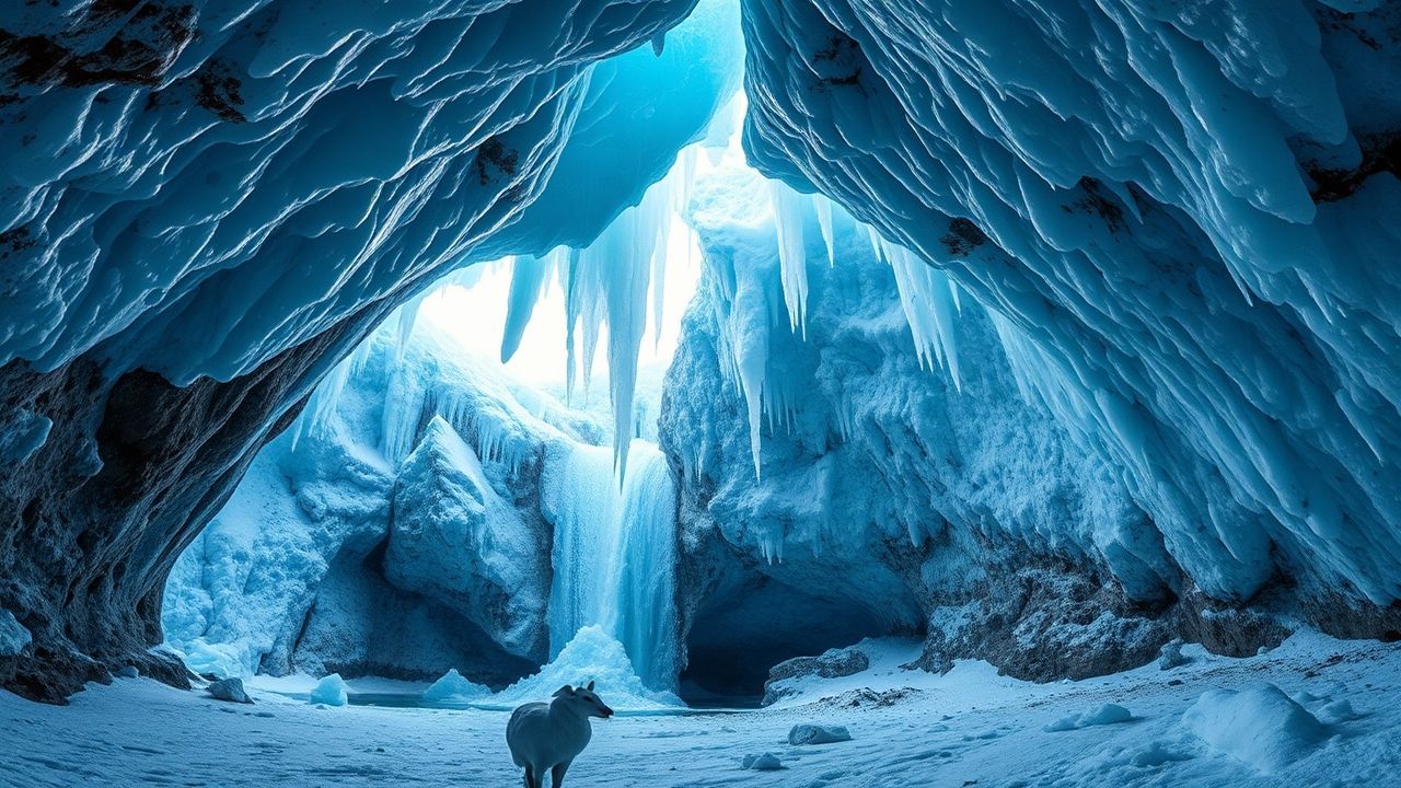 Lush Ice Cave Interior Crystal