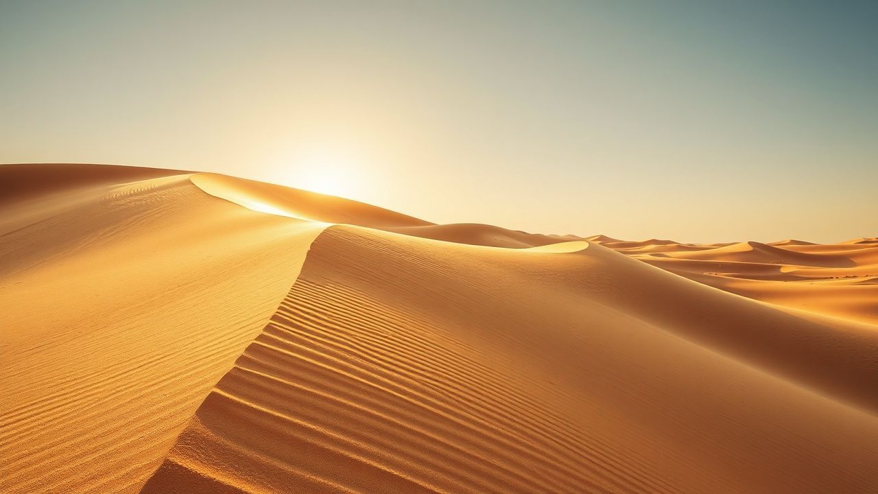 Silent Sand Dune Curve in Golden Light