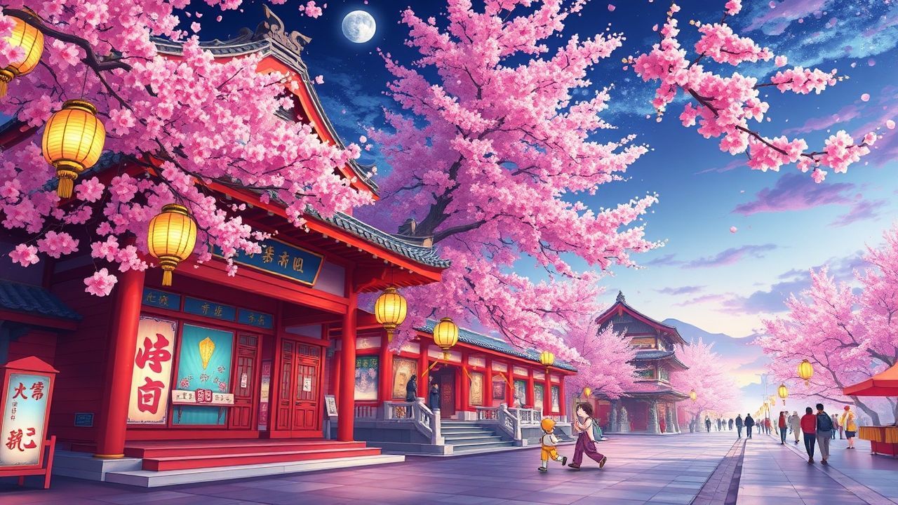 Whimsical Cherry Blossom Festival Magic