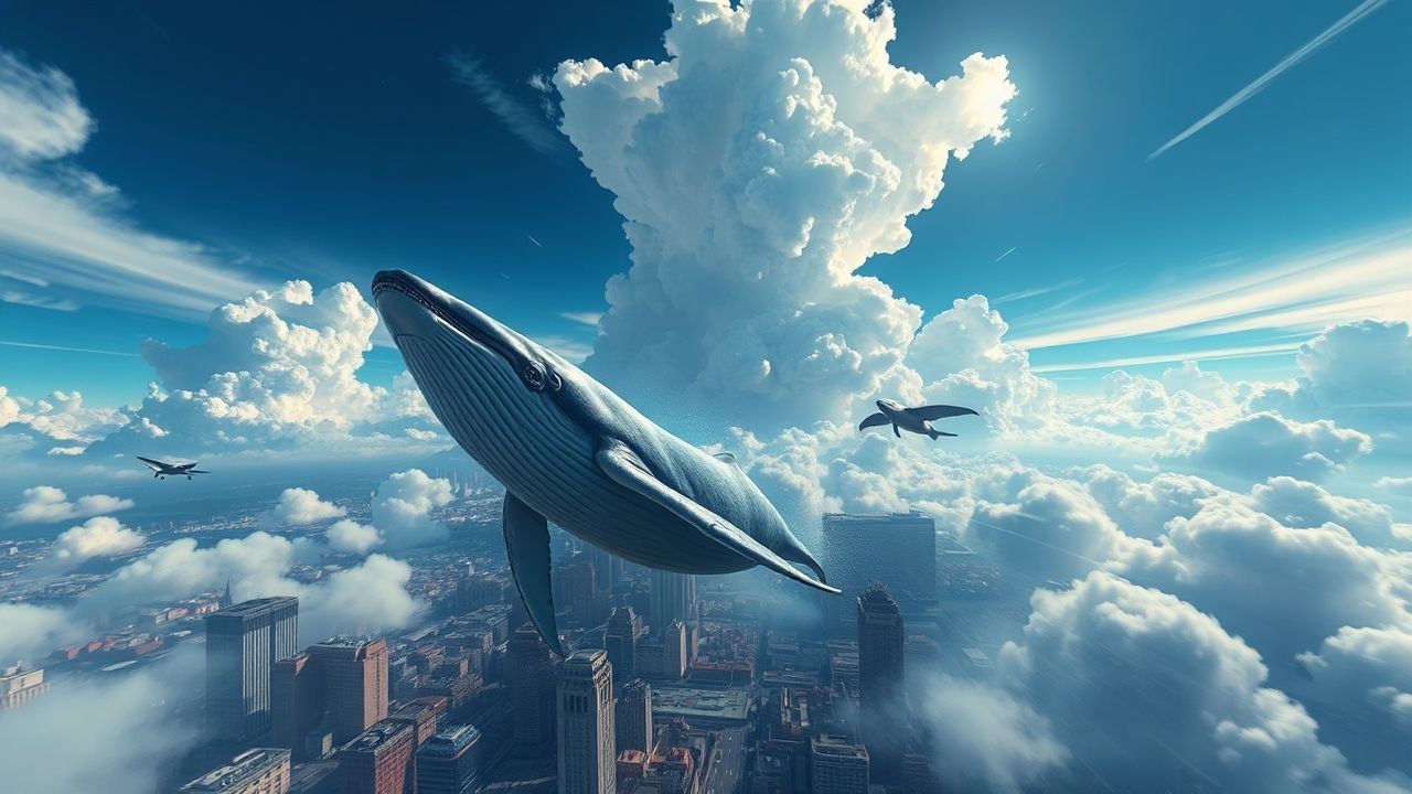 Dreamlike Whale Flying City