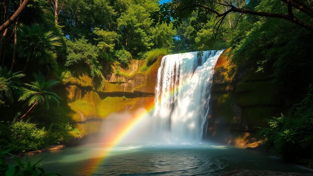 Stunning Jungle Waterfall Hidden in the Mist