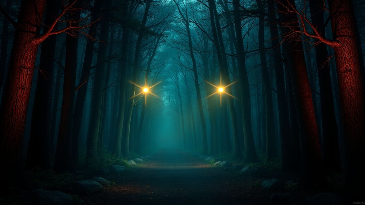 Gothic Dark Forest Path Glow