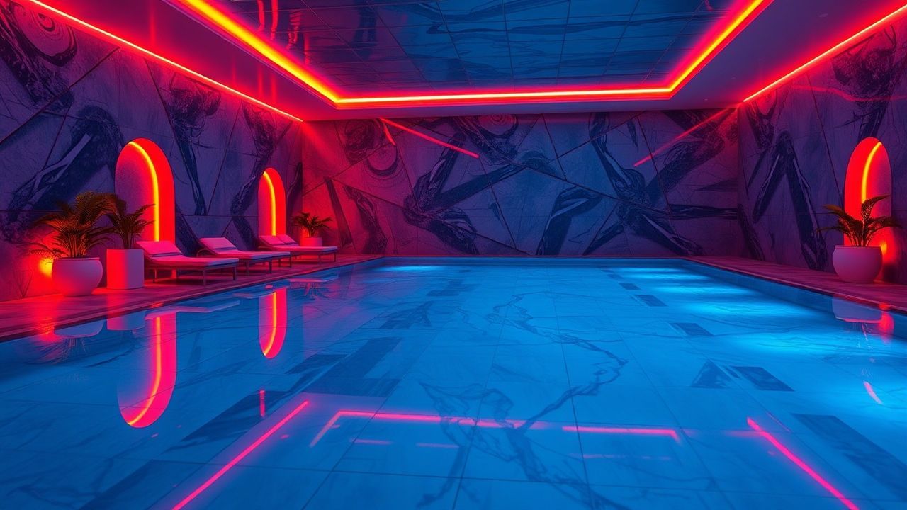 Pastel Liminal Pool Empty