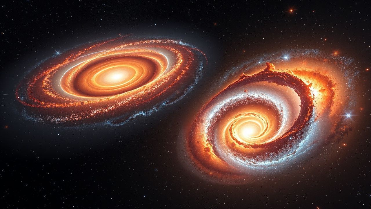 Stellar Two Galaxies Colliding