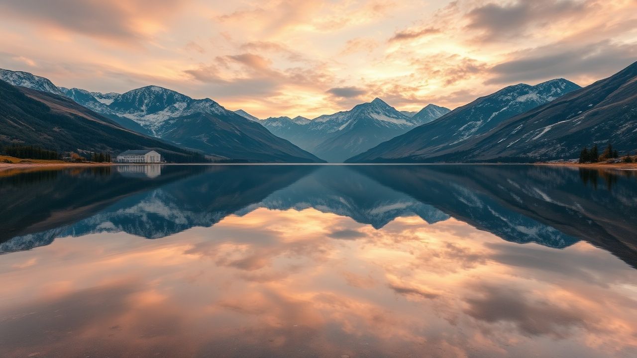 Pristine Lake Mirror Mountains Reflections