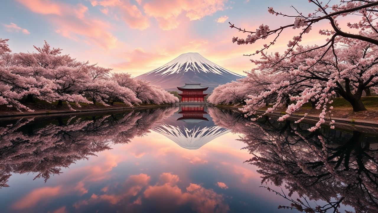 Ethereal Mt. Fuji Cherry Blossoms in Spring