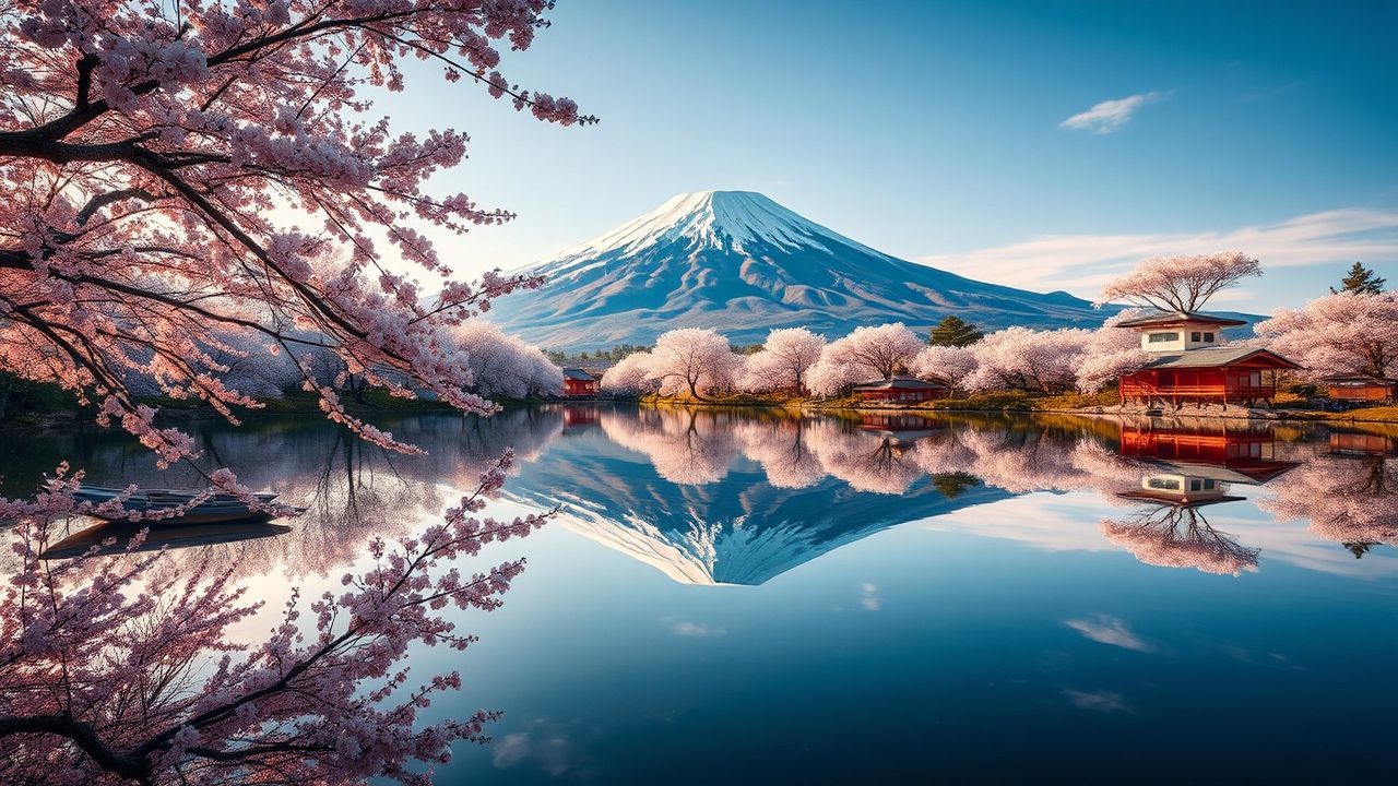 Wild Mt. Fuji Cherry Blossoms in Spring
