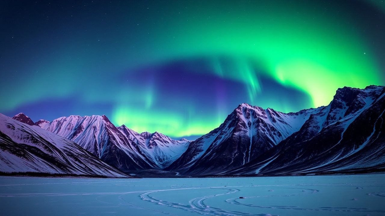 Tranquil Arctic Northern Lights in Winter