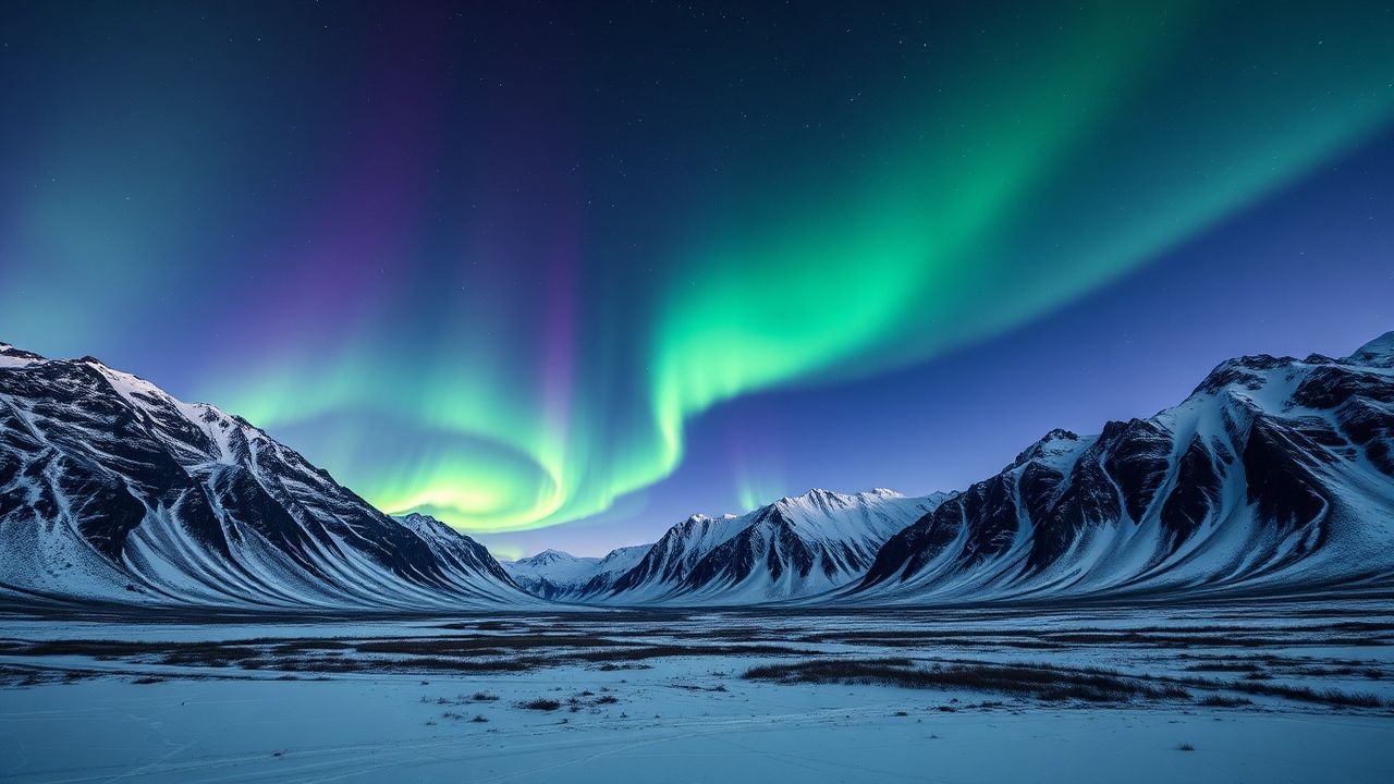 Majestic Arctic Northern Lights in Winter