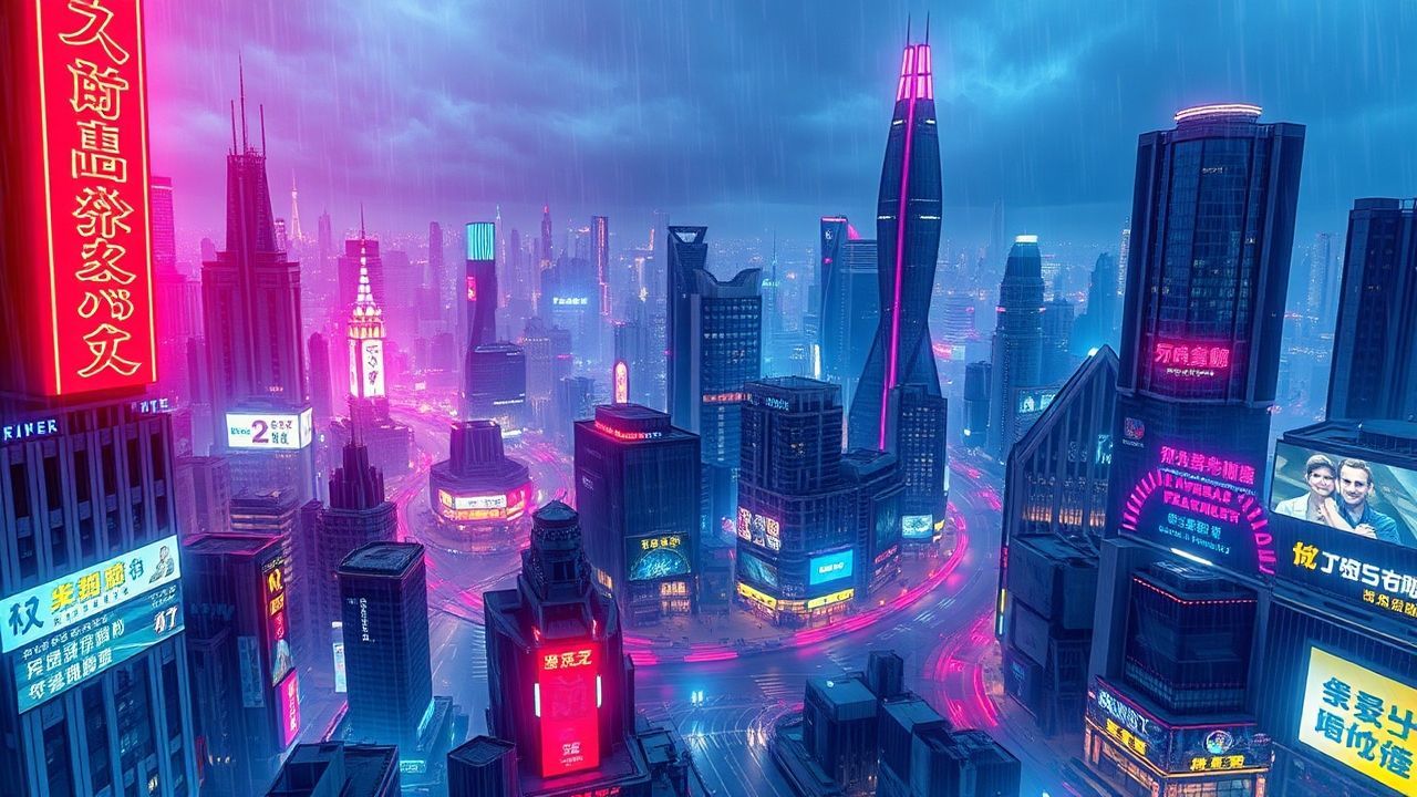 Futuristic Cyberpunk Megacity Endless Neon Dreams