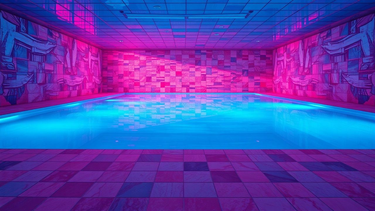 Pastel Liminal Pool Empty